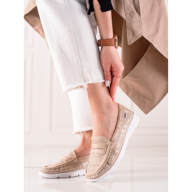 Goodin Mocassins légers sur la plate-forme beige 1