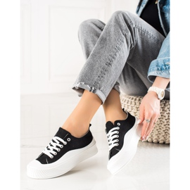 Seastar Baskets noires sur la plateforme le noir 1