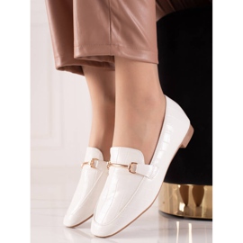 Encor Mocassins élégants avec cuir écologique blanc 2