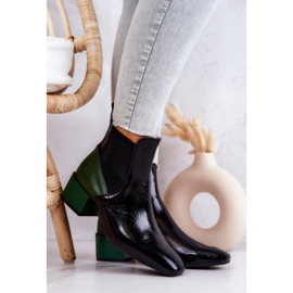 PA2 Bottes en cuir sur un poteau Kailey noir et vert 1