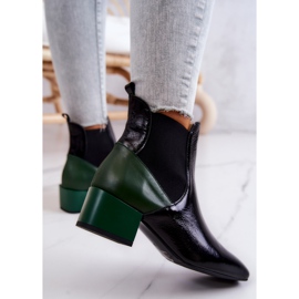 PA2 Bottes en cuir sur un poteau Kailey noir et vert le noir 5