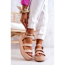 FS1 Sandales Cuir Avec Boucle Beige Graceful 1