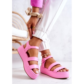 FS1 Sandales En Cuir Sur Une Boucle Gracieuse Rose 2 FS1 Sandales En Cuir Sur Une Boucle Gracieuse Rose 2