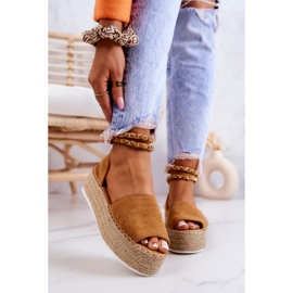 FB2 Sandales Espadrilles Sur La Plateforme Camel Jeannie brun jaune 1