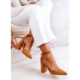 FB2 Escarpins sur une barre attachés Camel Lettice brun jaune 6