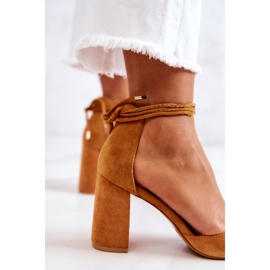 FB2 Escarpins sur une barre attachés Camel Lettice brun jaune 4