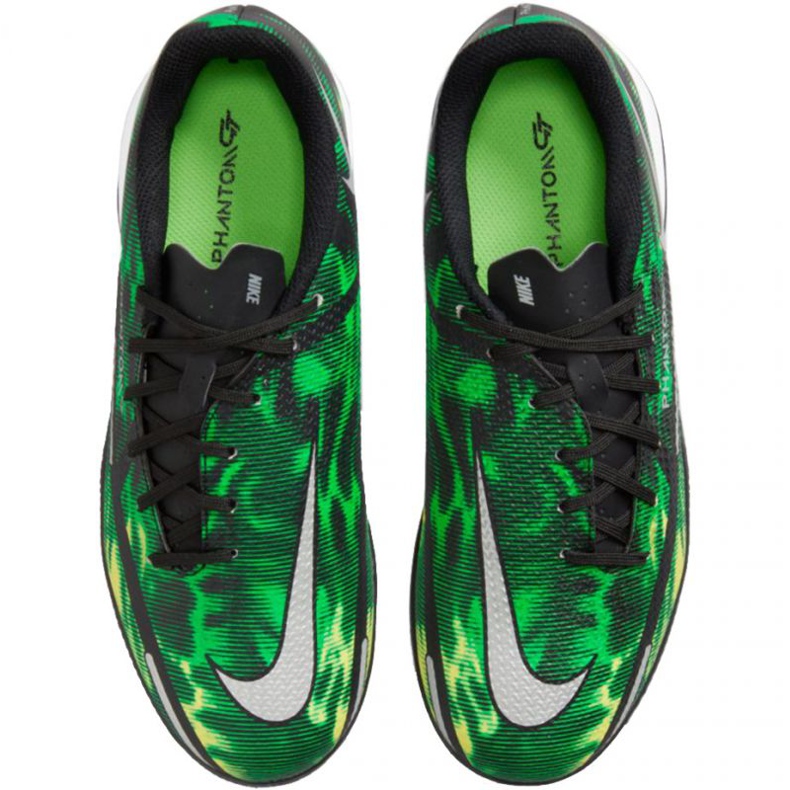 Nike Phantom GT2 Academy Ic Sw Jr DM0749 003 chaussures de football noir vert vert 1