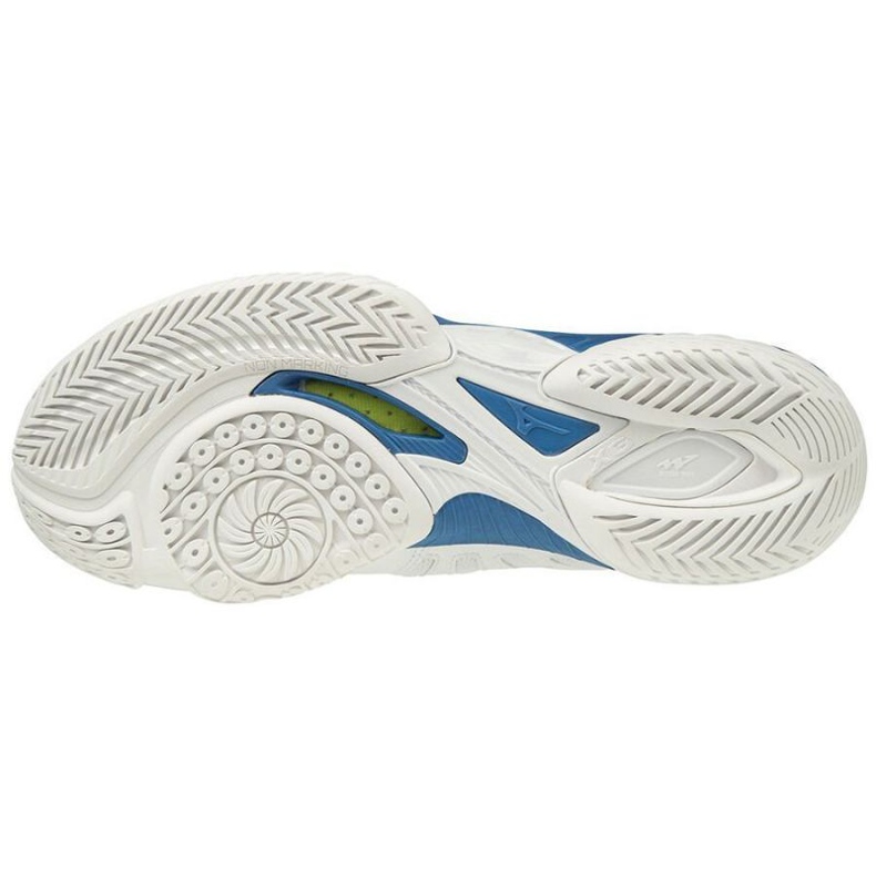 Chaussures de badminton indoor Mizuno Wave Claw M 71GA191524 blanc bleu blanc 1