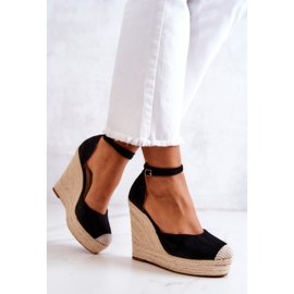 FM1 Nemeira Espadrilles noires à semelle compensée le noir 4