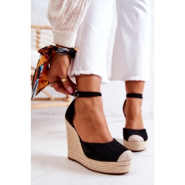 FM1 Nemeira Espadrilles noires à semelle compensée le noir 2