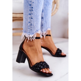 FB2 Sandales en cuir sur une barre Lorelei noire le noir 2
