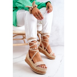 FB2 Sandales Espadrilles Compensées Daim Shanny Beige 1