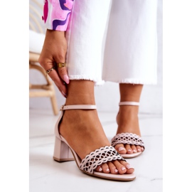 Lewski Shoes Sandales Cuir Ajouré Lewski 2869/2 Beige Perle 2