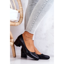 Escarpins En Cuir Sur Un Pilier Sergio Leone PB291 Noir 1