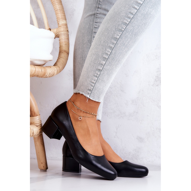 Escarpins En Cuir Sur Un Pilier Sergio Leone PB291 Noir 1