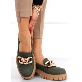 Mocassins avec chaîne Mois Green vert 1