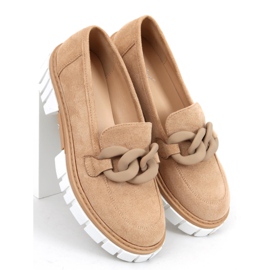 Mocassins femme avec chaîne Juni Kaki beige 1 Mocassins femme avec chaîne Juni Kaki beige 1