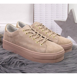 Baskets sur la plate-forme Filippo W PAW315 beige 2