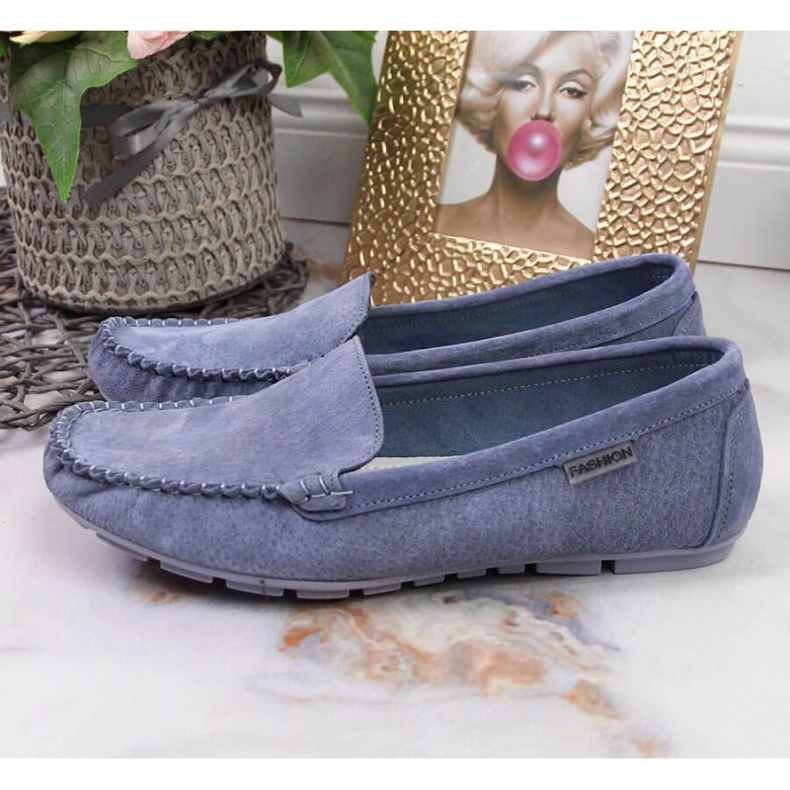 Mocassins en cuir Vinceza W WM695E bleu 2