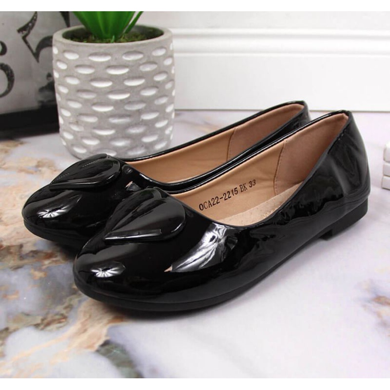 Ballerines avec un coeur Communion Vinceza Jr JAN78A noir le noir 2