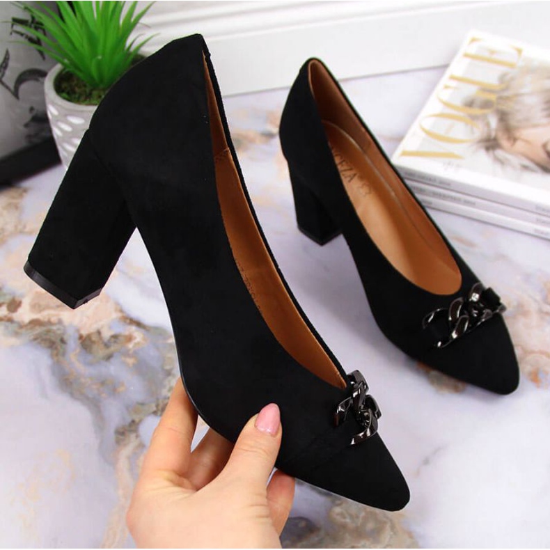 Escarpins sur le poteau en daim Vinceza W JAN80A noir le noir 1