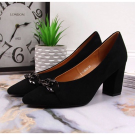 Escarpins sur le poteau en daim Vinceza W JAN80A noir 2