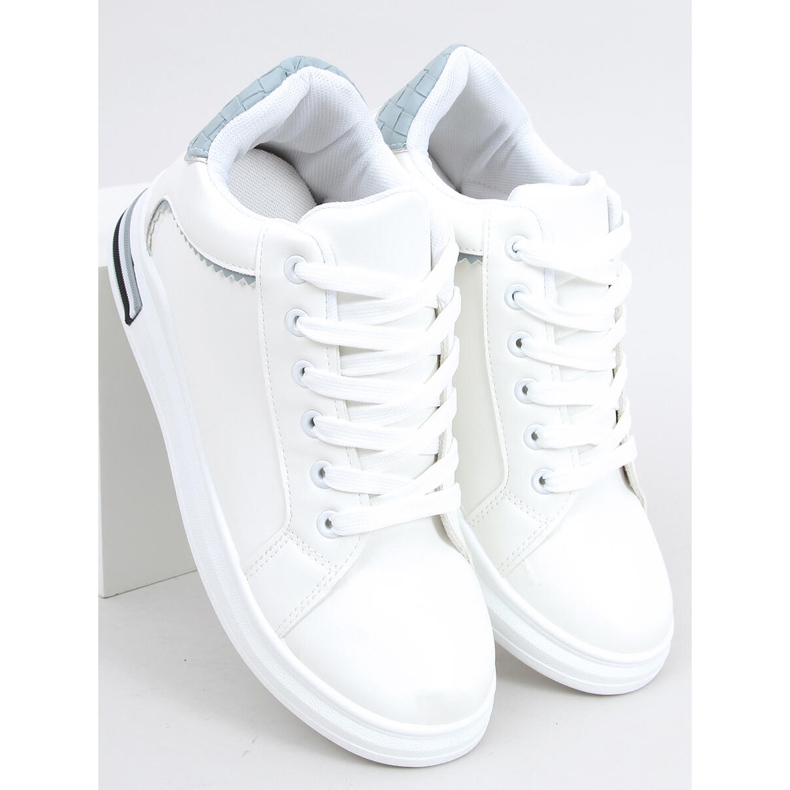 Baskets à semelle compensée cachée Izumi BLANC / BLEU blanche 1