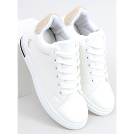 Baskets à semelle compensée cachée Izumi BLANC / BEIGE blanche 1