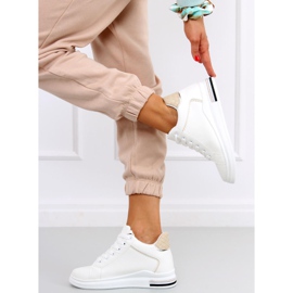 Baskets à semelle compensée cachée Izumi BLANC / BEIGE blanche 4