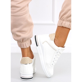 Baskets à semelle compensée cachée Izumi BLANC / BEIGE blanche 5
