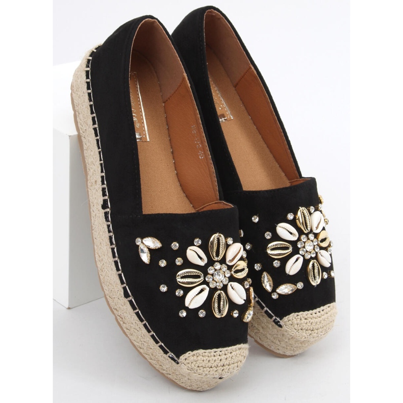 Manami Espadrilles en coquillage noir 1