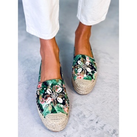 Espadrilles à coquillages Manami Flower Vert 4