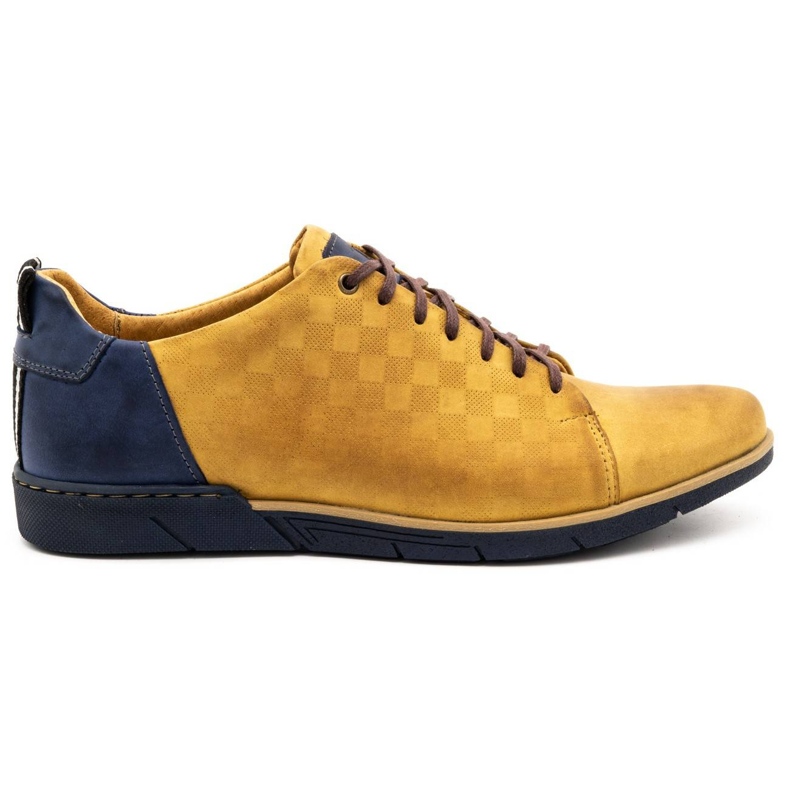 Polbut Chaussures décontractées en cuir pour hommes 2114 rouge multicolore jaune 1