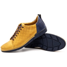 Polbut Chaussures décontractées en cuir pour hommes 2114 rouge multicolore jaune 4