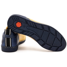 Polbut Chaussures décontractées en cuir pour hommes 2114 rouge multicolore jaune 5