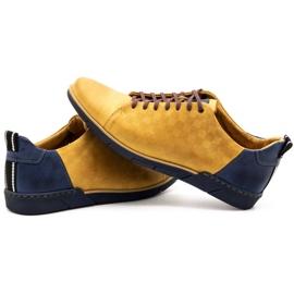 Polbut Chaussures décontractées en cuir pour hommes 2114 rouge multicolore jaune 6