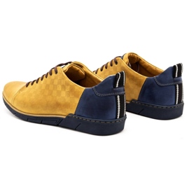 Polbut Chaussures décontractées en cuir pour hommes 2114 rouge multicolore jaune 7