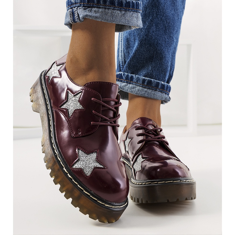 Chaussures bordeaux à étoiles Starl rouge multicolore 1