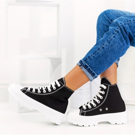 Baskets noires sur semelle haute Berrios le noir 1