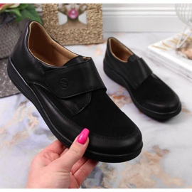 Chaussures en cuir avec velcro Helios W 395 noir le noir 1