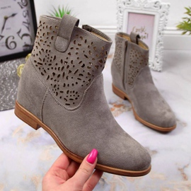 Bottes grises ajourées sur le coin Filippo W PAW316A 1