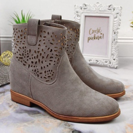 Bottes grises ajourées sur le coin Filippo W PAW316A 4