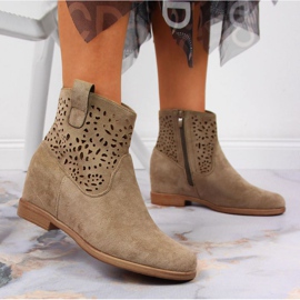 Bottes ajourées sur le coin Filippo W PAW316B beige 2
