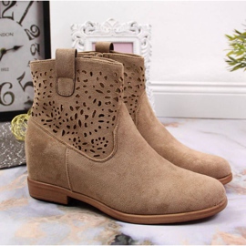 Bottes ajourées sur le coin Filippo W PAW316B beige 4