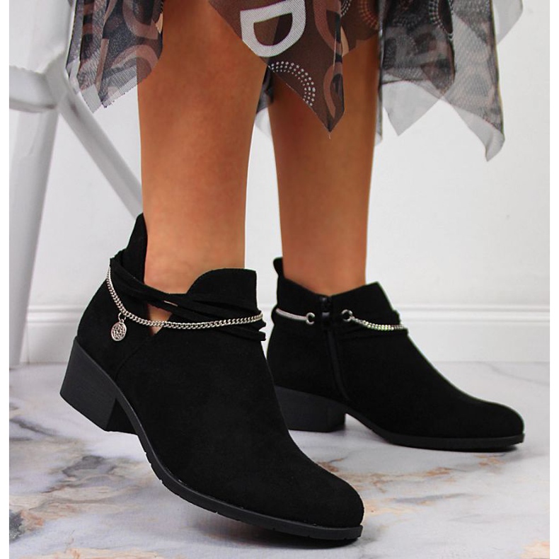 Bottes noires avec chaîne Filippo W PAW318A noir 2