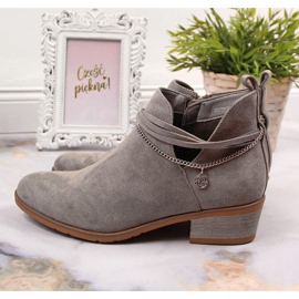 Bottes grises avec une chaîne Filippo W PAW318B 4