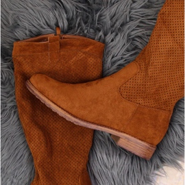 Bottes de printemps ajourées S. Barski W OLI139B camel brun 3