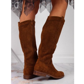 Bottes de printemps ajourées S. Barski W OLI139B camel brun 5