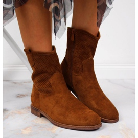 Bottes ajourées S. Barski W OLI140A camel brun 3