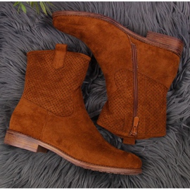 Bottes ajourées S. Barski W OLI140A camel brun 4